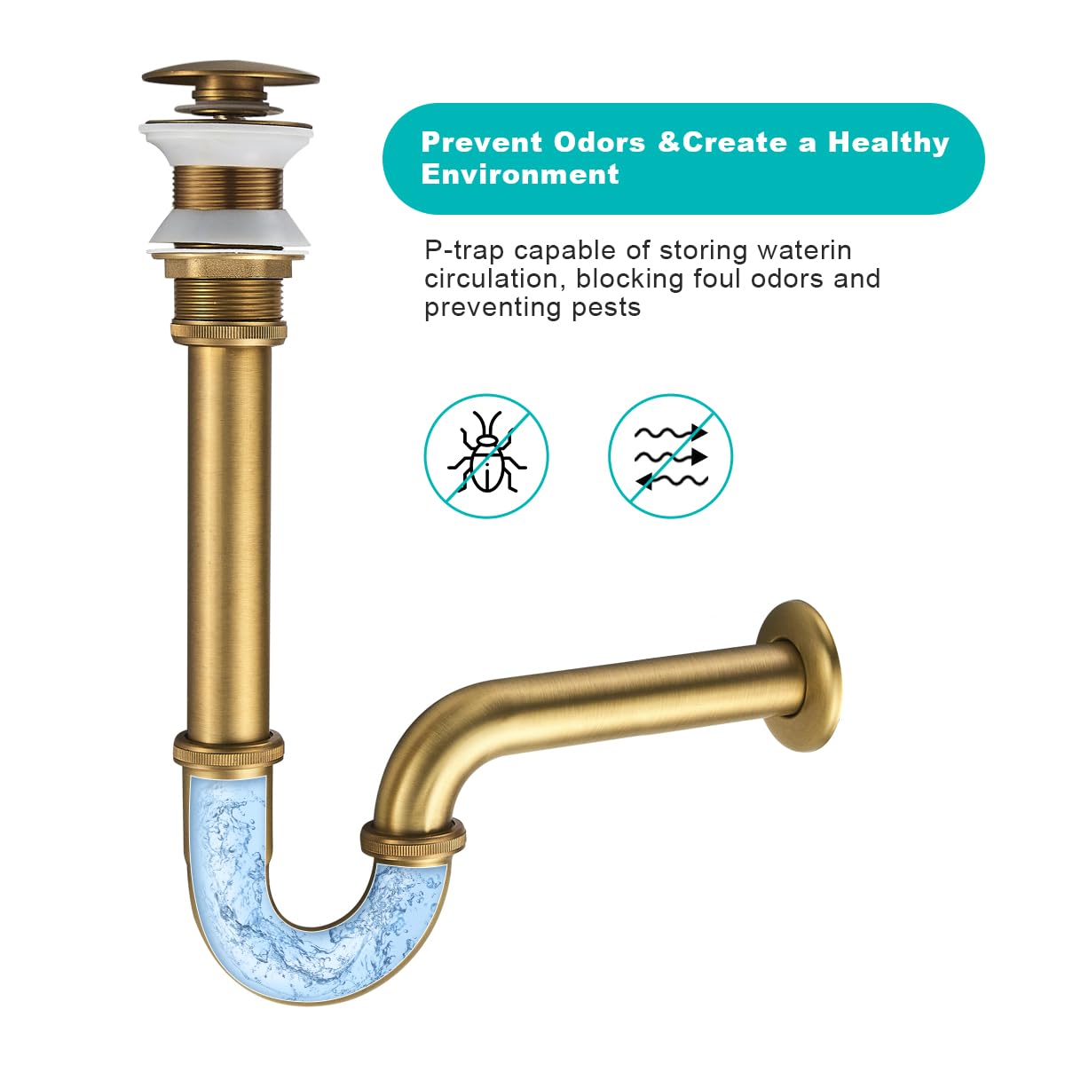 Amazon.com: TSIBOMU Bathroom Sink P-Trap Complete Set, Adjustable